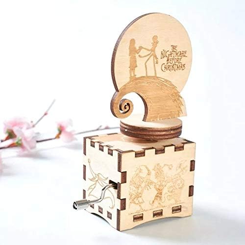 Zlbyb Ноќта на вештерките Антички врежан дрвен рачно чудак музички кутија роденденски подарок забава за Ноќта на вештерките