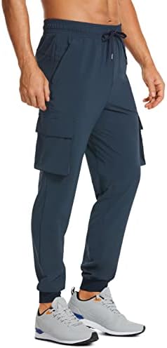 CRZ Јога Машки лесни карго -џогери - 30 Брзо суво пешачење атлетски панталони на отворено улица каузални панталони со поштенски џебови