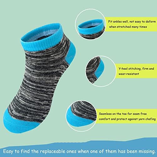 Момци на Цумолиу Чокапи 24 пара половина перничиња со ниско сечење чорапи Атлетски памучни чорапи за мали големи деца на возраст од 2-10 години