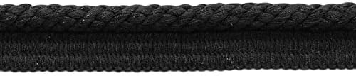 Елаборат 3/8 инчен црна веранда колекција трим кабел со шиење усна / стил 0038V / боја: црн јаглен - VNT30 / продаден од дворот