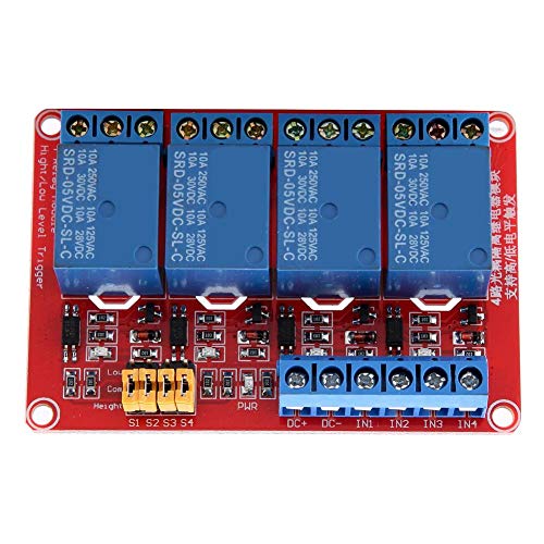 Module FtVogue 4 Channel Optocoupler Relay Module High & ниска табла за активирање [5V], реле