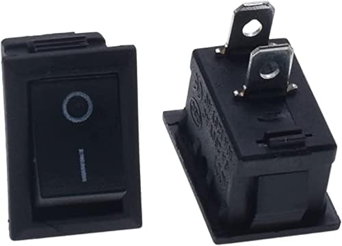 Rocker Switch 10PCS KCD1-101 Rocker Power Switch 6A250V 10A125V прекинувач за копче SKPT 2 стапки 15 * 21мм Вклучен/исклучен контролен