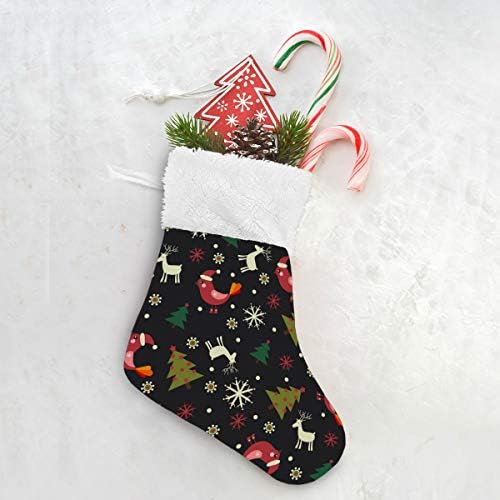 Алаза Божиќни чорапи Божиќни дрвја снегулки и птици Класични персонализирани мали декорации за порибување за семејни сезонски празници