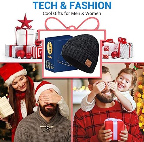 Подароци за Bluetooth Beanie за мажи Bluetooth капа, Божиќни порибници за порибници безжични слушалки за слушалки, со вграден