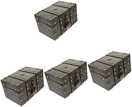 Zerodeko 4PCS кутија рачно изработени нараквици за складирање на уво метално дрво организатор антички дисплеј со контејнер