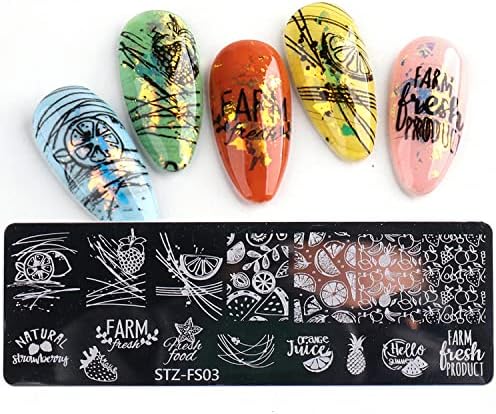 8pcs печат за алатка за печат на плоча за нокти за нокти Цветни убавини марки за убавина гел полски дизајн нокти уметнички стампер