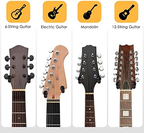 Монтажа за гитара 4 пакет, v-во-облик на гитара wallид, планирање на guardид од гитара од тврда дрво со завртки, прилагодлив држач за закачалка