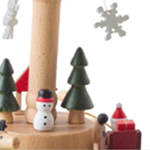 Yfqhdd бука Божиќна снегулка дрвена музичка кутија декорација празнична декорација музичка кутија подарок