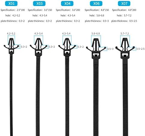 Xingo 100pcs 4 инчи жица за вратоврска за врзани врски најлон кабелска вратоврска, 18 килограми јачина на затегнување, кабел за самостојно заклучување