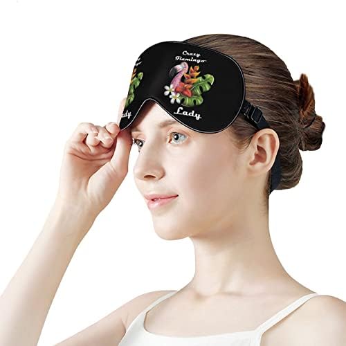 Луда фламинго дама печати маска за очи, блокирање на спиење маска со прилагодлива лента за работа за смена за спиење