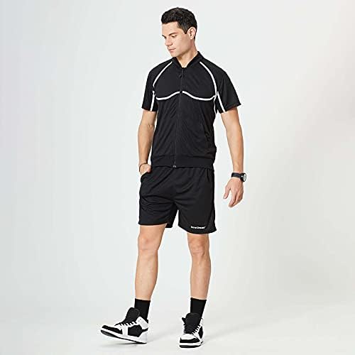 Мажи костумски смокинг Мести на спортски фитнес со две парчиња сет со големина лето плус надворешно слободно време мажи редовни