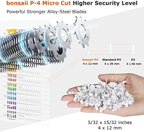 Bonsaii 18 лим микро сечење C144-E хартија уништувач за канцелариски и 12 пакувања за подмачкувани чаршафи