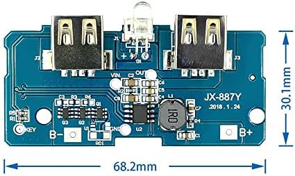 Rakstore 4PCS 18650 Двојно микро USB 3.7V до 5V 2A Зголемување на мобилната банка за напојување DIY 18650 литиум батерија за полнач