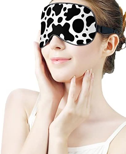 Маски за отпечатоци од кравјо затемнување на окото на окото со прилагодлива еластична лента ноќно слепило за жени мажи, јога патуваат