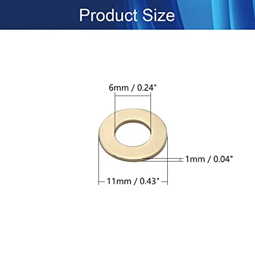 Juvielich 100pcs бакарен рамен мијалник M6x12x1mm (idxodxt? Запечатен прстен за електрични врски на домаќинства и комерцијални