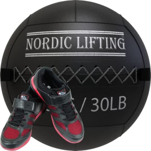 Нордиски Кревање Ѕид Топката 30 фунти пакет Со Чевли Вења Големина 12-Црно Црвено