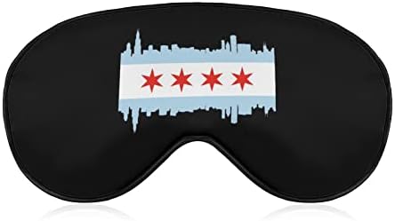 Маски со меки очи на градско знаме во Чикаго со прилагодлива лента лесна удобна слепило за спиење