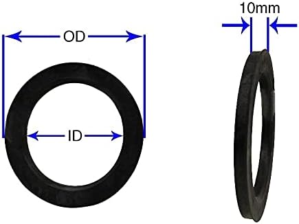 Делови за додатоци на тркала сет од 4 центрички прстен 72,56мм ОД до 65,10мм центар за центри, поликарбонат