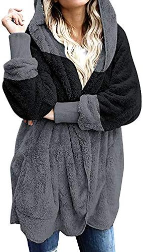 Lightha hooded долга палто, женски јакна Худи Парка надвор од облеката, топол кардиган, палто