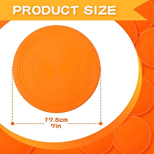 24 парчиња деца летаат диск 6,89 инчи меки силиконски летачки дискови портокалова класична игра со флик диск за градинки на отворено задниот
