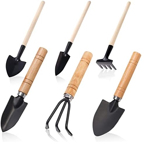 Мали градинарски алатки, сет на алатки за мини парчиња 6 парчиња, слатки алатки за градинарство, домашни мали деца за градинарски алатки
