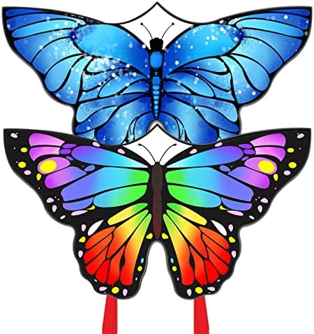 Kaiciuss Blue & Rainbow Butterfly Kite комплет за деца и возрасни