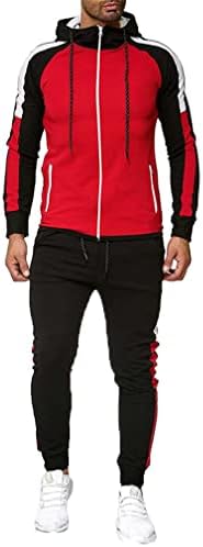 Mens Casual Sports Setter Color Cather Charded Tracksuit Suit Spring 2 Piects Sports Sports Hoodie јакна панталони