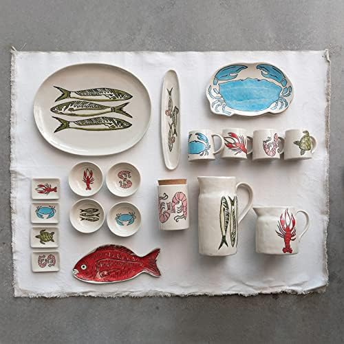 Креативна ко-оп-крајбрежна камења насликана риба, повеќебојни стомна, слонова коска