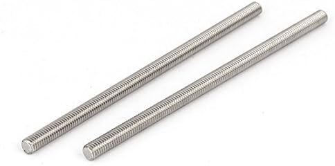 AEXIT M6 X нокти, завртки и сврзувачки елементи 130мм 304 не'рѓосувачки челик целосно навојни шипки со шипки, сребрени тон орев и завртки поставени
