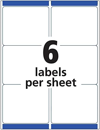 Ејвори отстранлив 3-1/3 x 4 инчи бели етикети 150 пакувања