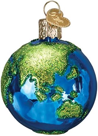Божиќни украси на стариот свет: Надворешни просториски подароци стакло разнесени украси за новогодишна елка, планета земја