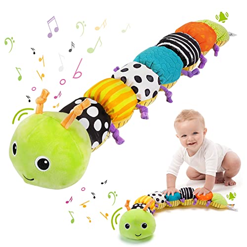 Сирекал Бебе Играчки 0-6 Месеци: Новороденче Музички Полнети Животинска Активност Меки Играчки Со Мулти-Сензорни Брчки, Штракаат &засилувач;