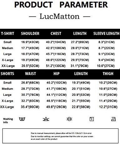 Машка облека од Лукматон со 2 парчиња хипстер печатена маичка за крпеница и шорцеви поставени спортски патеки