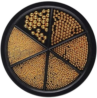 Anylady 6 решетки/украси за уметност на кутии за нокти DIY кавијар мониста мешана големина златно сребрена луксузна бисери мини челични топки