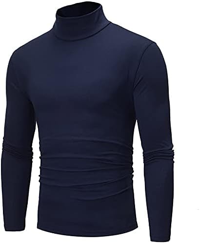 Машка лесна лесна маица маица со долги ракави долна облека зимска основна пуловер тенок меки кошули за стрифии