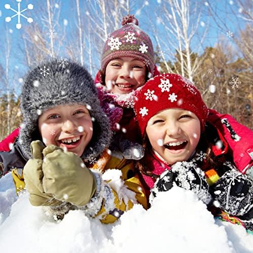 60 -тина смола снегулки за занаети, 3 големини бела сјајна смола снегулки Божиќни украси и за DIY мобилни телефони Материјал и