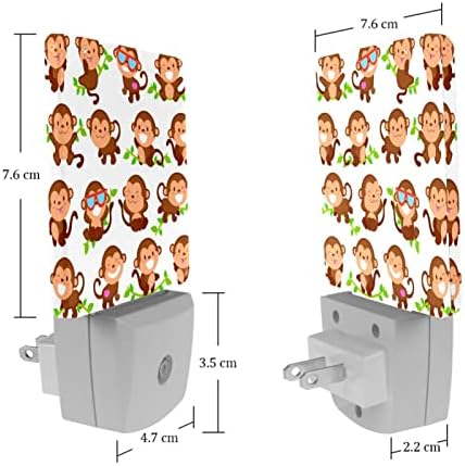 Смешни цртани филмови мајмуни ноќни светла се приклучуваат на wallидови деца предводени од ноќната светлина за бебешки расадник