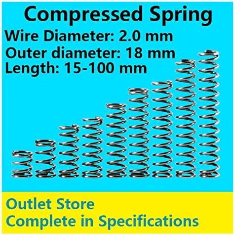 Хардвер пролетен притисок пролетен компресија на пролетта компресија на пролет пролетна пролетна жица дијаметар 2.0мм, надворешен