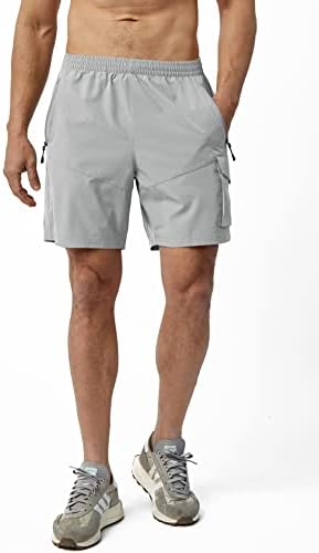 Номолен машки пешачки шорцеви лесни брзи суви атлетски шорцеви со мулти џеб за тренинг голф -кампување