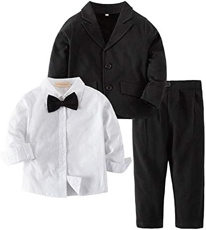 Bilo Baby Boy Tuxedo Официјално носење костум 3-ПЦ кошули и јакна