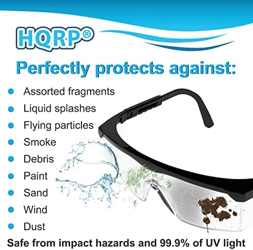 HQRP Clear Tint UV Заштитна безбедност очила Очила за лабораториски курсеви за хемија Научна класа во училишни средни училишни колеџ