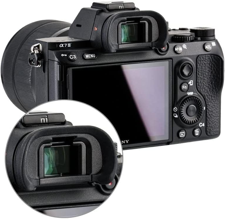 Ажурирана мека силиконска камера Eyepiece Eyecup за Son Y A7III A7II A9 A7S A99II A58 A7 A7R IV A7RIII A7SII, 2 -пакет камера за чевли
