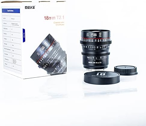 Meike 18mm T2. 1 S35 Прирачник Фокус Широк Агол Премиер Кино Објектив За Canon EF Mount И Cine Camcorder Eos C100 Mark II, Eos C200,