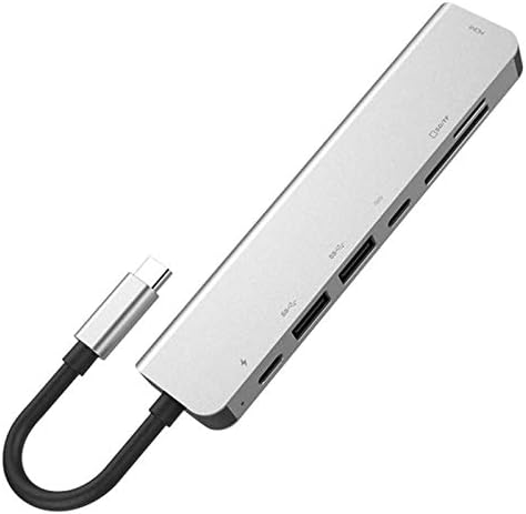 USB C Hub, MACBOOK Pro Адаптер USB C Dongle, 7 во 1 USB C До HDMI Multiport Адаптер Компатибилен ЗА USB C Лаптопи Nintendo И Други Уреди