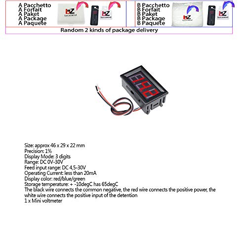 Mini Digital Voltmeter Ammeter DC 100V 10A панел AMP Волт-напон на напон на напон на напон, тестер за тестирање на мерач 0,56 ”двоен