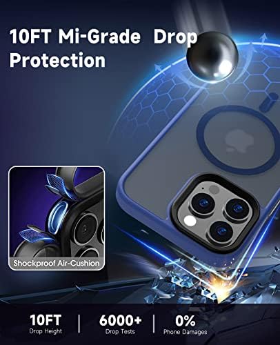 Mootobo 4 во 1 Магнетни за Iphone 13 Pro Max Случај Вграден Во 2 Екран Заштитник + Леќа Заштитник, Поддршка MagSafe Додатоци, Воена
