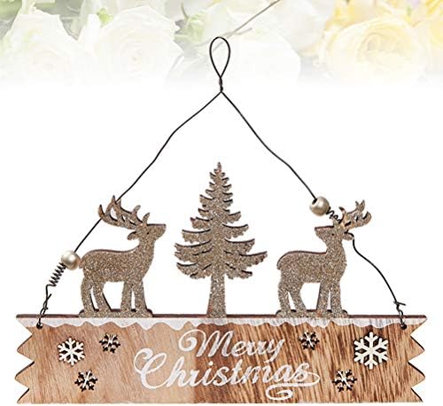 АБАОДАМ божиќен сјај на сјајот, висина пандерен знак на врата, дрвена висечка декорација домашна спална соба украси