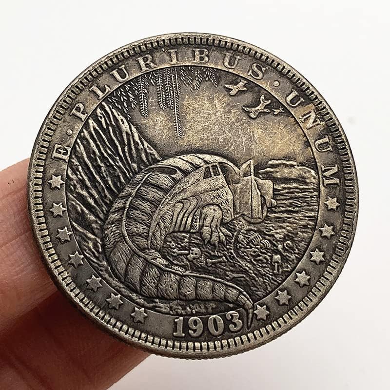 1903 скитници монета крокодил автомобил Антички Бакар Стариот Сребрен Комеморативен Монета Колекција Монета Бакар Сребрена Монета
