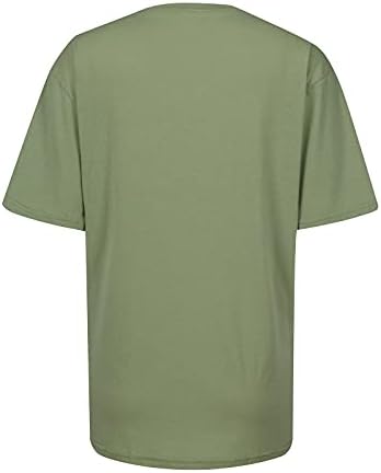 Тинејџерска девојка слатки смешни блузи во САД, блузи маички маички кратки ракави со еден рамо, искријте го вратот тркачки миленици