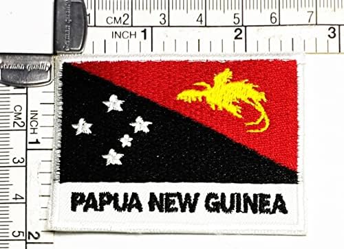 Кленплус 3 парчиња. 1. 7Х2, 6 ИНЧИ. Знаме На Папуа Нова Гвинеја Извезено Лепенка Воено Тактичко Знаме Амблем Униформа Шие Железо На Закрпи Земја